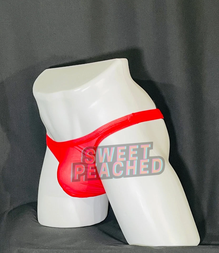 Tanga de natación grande de malla transparente para hombre N2N Bodywear X transparente X rojo de natación nueva con etiquetas 700 Foto 1 de 4