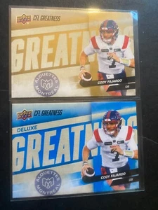 Cody Fajardo - 2 CFL Card Package Deal (Serial #030/250) - Foto 1 di 2