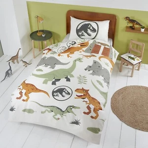 Jurassic World Dinosaur Duvet Bedding Set Ideal Boys Single Size Dinosaurs Kids - Picture 1 of 5