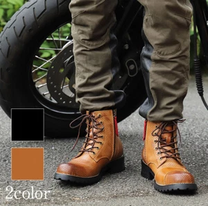 Leather Mesh Boots with Shift Guard MESH LEATHER ZIP BOOTS High Heel Riding Boot - Bild 1 von 12