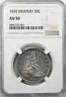 1839 Seated Liberty Half Dollar 50C Drapery Ngc Certified Au 50 About Unc (001)