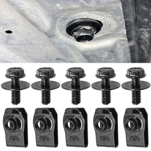 Car Exterior Body Panel & Facia Plate Fastener M6 Bolts & U-nut Clips Retainer - Picture 1 of 7
