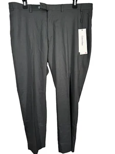 New CALVIN KLEIN Mens Gray X-SLIM FIT STRETCH Cotton Dress Pants/Slacks 42x30 - Picture 1 of 10