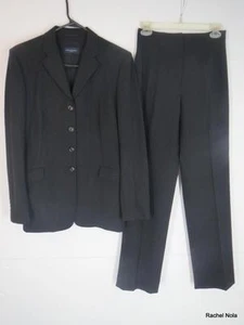 Piazza Sempione Suit Blazer Pants Jacket Size 4 6 S M $1960 Black Wool Stretch - Picture 1 of 11