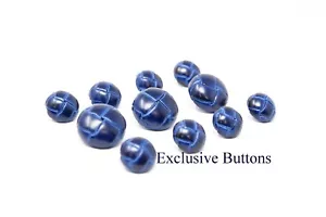 Blue Leather Buttons Set - For Blazer Or Sport Coat - Picture 1 of 1