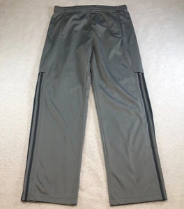 Adidas Climalite Mens Track Pants Size M Gray Striped Training Workout Straight - Picture 1 of 13
