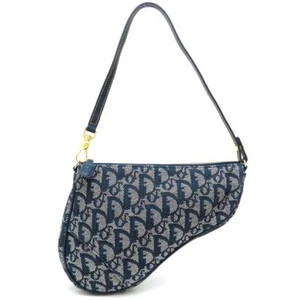 Christian Dior Saddle bag Trotter Canvas/ Leather Navy/352473 - Picture 1 of 8