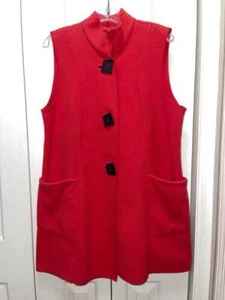 Women's JANSKA Red 100% Polyester "Gilda" Vest-Size Large-EUC - Picture 1 of 4