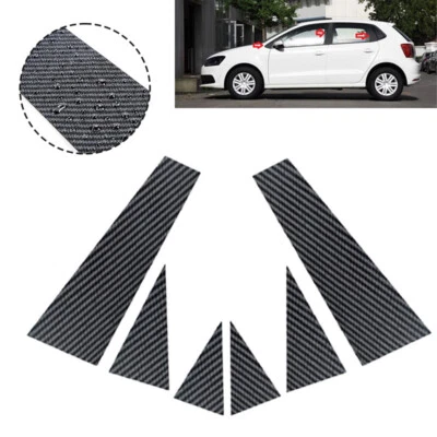 6x Window Door Pillar Posts Trim For Volkswagen Polo Mk5 2011-2018 2017 2016 - Image 1 of 4