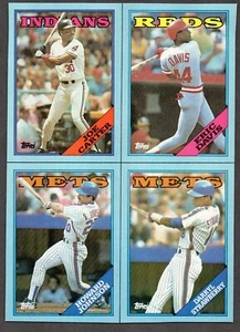 1988 Topps Wax Box Bottom Uncut Carter Davis Strawberry Johnson - Picture 1 of 2