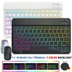 DE Beleuchtet Bluetooth Kabellos QWERTZ Tastatur Maus Für iOS Android Tablet PC
