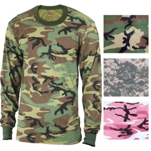 Rothco Kids Camo Long Sleeve T-Shirt Camouflage Tactical Boys Army Tee - Picture 1 of 4
