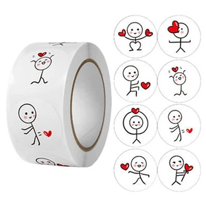500pcs/Roll Stickers Label for Envelope Greeting Cards Packing Gift Love Heart - Picture 1 of 8
