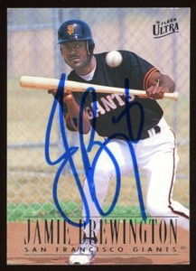 1996 Fleer Ultra JAMIE BREWINGTON Signed Card autograph AUTO INDIANS GIANTS