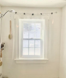 shower window curtain, Clear Plastic Window Curtains With Suction Cup Attachment - Picture 1 of 6
