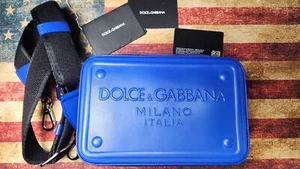 Auténtico bolso de hombro D&G Dolce & Gabbana azul marino con logotipo elevado moda de lujo - Imagen 1 de 22