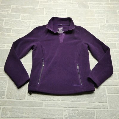 Chaqueta polar LL Bean para mujer XS púrpura cuello a presión bolsillos con cremallera sudadera Polartec Foto 1 de 4