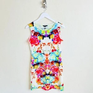 H&M White Colorful Abstract Kaleidoscope Bodycon Mini Dress - Picture 1 of 5