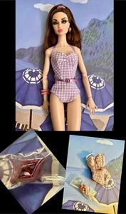 POPPY PARKER " BEACH BABE" BATHING SUIT & Shoes NEW - Picture 1 of 4