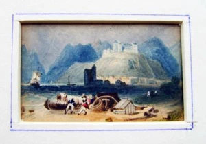 ITALIAN LAKES ANGERA FREDERICK MERCER RBSA MINIATURE W/COL C1890 - Picture 1 of 1