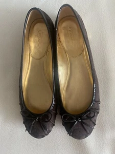 COACH Brown Flats .Size 8.5 B. Wore Ones Leather sole. Coach Logo on the heel - Picture 1 of 12
