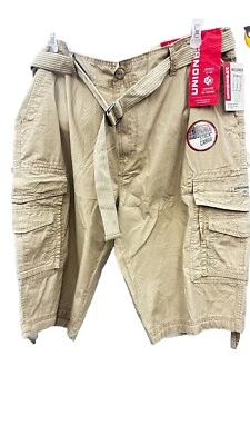 UNIONBAY Hombre Doble Apilado Carga Largo PANTALONES CORTOS 15” Entrepierna 50 Cintura Algodón Foto 1 de 4