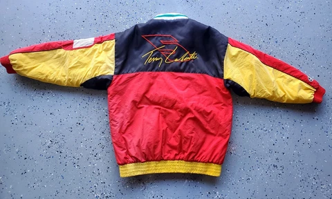 VTG Terry Labonte autograph Kelloggs CORN FLAKES Racing Chase NASCAR Jacket  LRG Cover