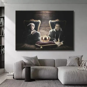 Hip Hop Legends Rappers Canvas Poster 2pac Biggie Painting Prints Wall Art Decor - Picture 1 of 7
