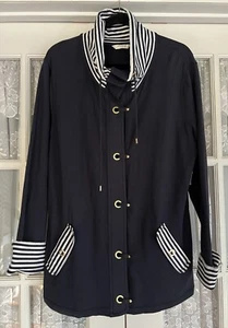 Maglione Sailor Nuovo con etichette Liz Claiborne Blu Navy Colletto Scatti Donna Grande Giacca - Foto 1 di 6