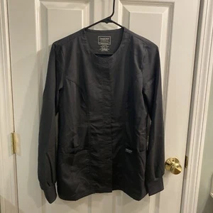 Cherokee Stretch Women’s Size XS Gray Long Sleeve Lab Scrub Jacket - Picture 1 of 4