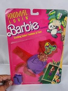 NOS Mattel 1988 Barbie ANIMAL LOVIN safari fashion OUTFIT sealed purple 1596 - Picture 1 of 2