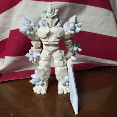 Cristal Articulado Guerrero Caballero Mármol Blanco Con Espada Impresión 3D 6.5" Foto 1 de 4