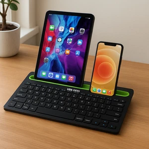 Ven-Dens Wireless Keyboard – Slim, Ergonomic, Quiet Typing, Multi-Platform, BT - Picture 1 of 5
