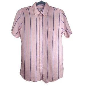 Vintage Brooks Brothers Linen Button Up Mens XS Short Sleeve Preppy Powder Pink - Picture 1 of 6