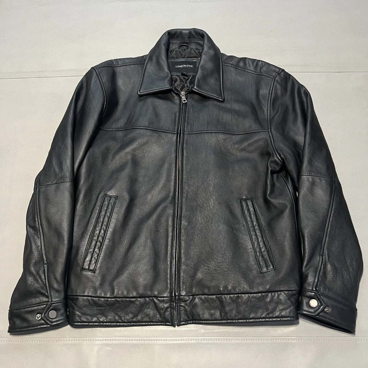 London Fog Black Leather Outer Shell Coats, Jackets & Vests for