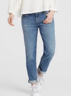 Eileen Fisher Women's 22W  Blue Organic Cotton Relaxed Boyfriend Jeans Med Wash - Image 1 of 4