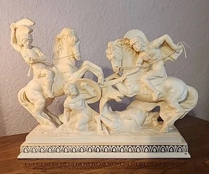Dominant Marvelous Vintage A.Santini Battling Roman Cavalrymen Large Sculpture - Picture 1 of 16
