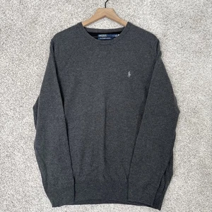 Polo Ralph Lauren Pullover Herren L grau waschbar Wolle Rundhals Pulli - Bild 1 von 8