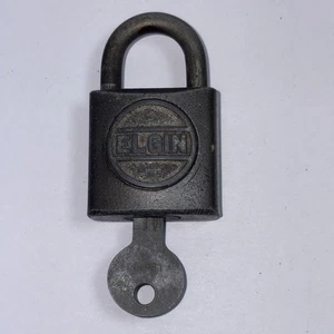 Vintage Elgin Lock One Key !! Vorhängeschloss ELGIN Stahlwerk - Bild 1 von 4