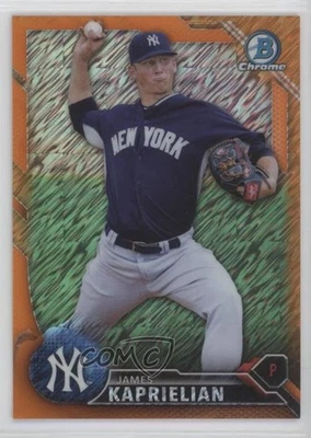 2016 Bowman Chrome Prospects Orange Shimmer Refractor /25 James Kaprielian - Image 1 of 2
