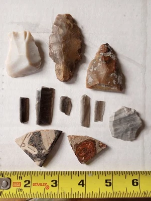 11 piezas MAYA MAYA puntas de lanza hojas de obsidiana jerez de cerámica precolombina  Foto 1 de 4