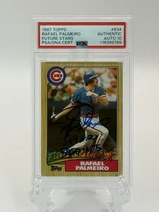 Rafael Palmeiro Autograph Signed 1987 Topps Rookie 569 HR 3020 Hit PSA 10 Auto - Bild 1 von 2