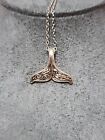 Whale Tail Charm Pendant Chain Necklace Stainless Steel Men Unisex Silver Boho