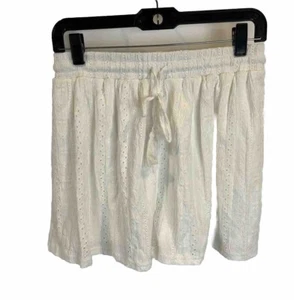 BCBGENERATION Women SZ S white Eyelet drawstring shorts NWT - Picture 1 of 6