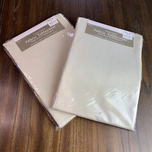 Lot of 2 Amscan fabric tablecover light gold Sparkle rectangular 60in x 84in - Picture 1 of 4