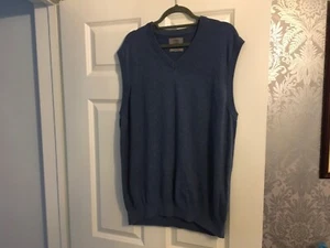 MAGLIONE SMANICATO UOMO M&S PURO COTONE DENIM BLU TAGLIA XL - Foto 1 di 2