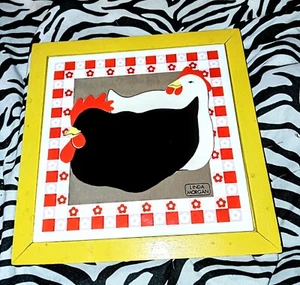 Vintage Linda Morgan Keramik Huhn Fliese Hühner - Bild 1 von 2