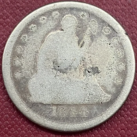 1844 O Seated Liberty Quarter 25c Circulated #53355 Cover