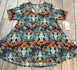 LuLaRoe Perfect T Pocahontas Disney Top Short Sleeves Tunic Length Stretch Sz L - Picture 1 of 5