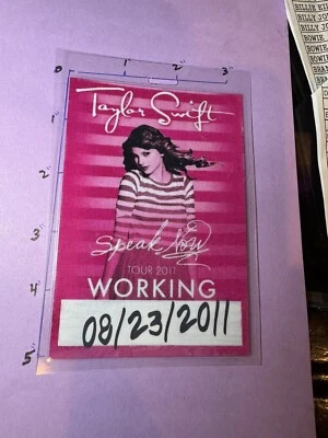 Taylor Swift CUSTOM DATED 2011 Speakeasy Tour Working Backstage Pass  - Image 1 of 3